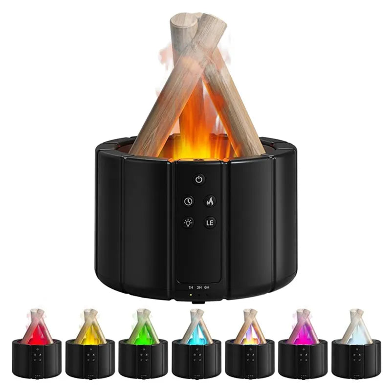 H9 Remote Control USB Air Humidifier Aroma Diffuser Difusor Ultrasonic Bonfire Flame Light Lamp Essential Oil Fragrance Perfume
