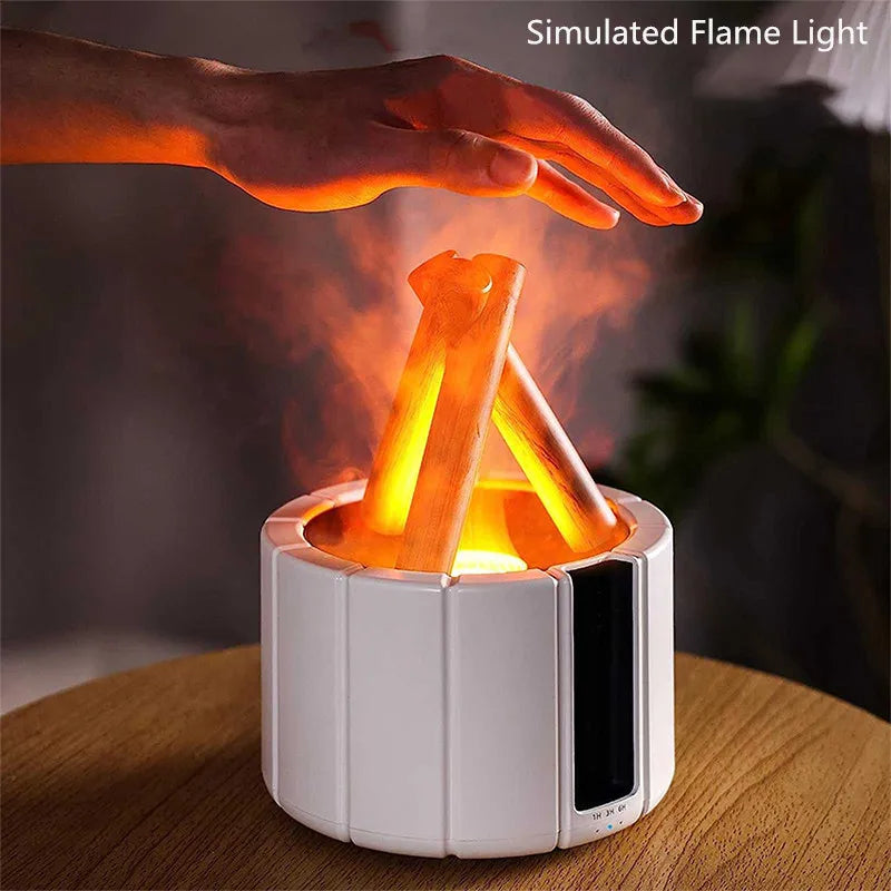 H9 Remote Control USB Air Humidifier Aroma Diffuser Difusor Ultrasonic Bonfire Flame Light Lamp Essential Oil Fragrance Perfume