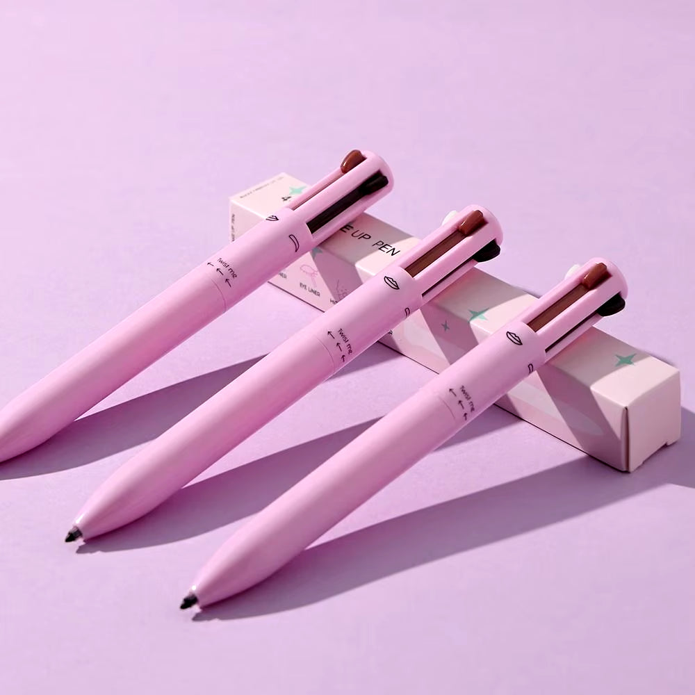 New 4 in 1 Women Makeup Eyeliner Cosmetics Multi-Effect Beauty Eyebrow Enhancers Waterproof Long Lasting Lying Silkworm Pen Tool