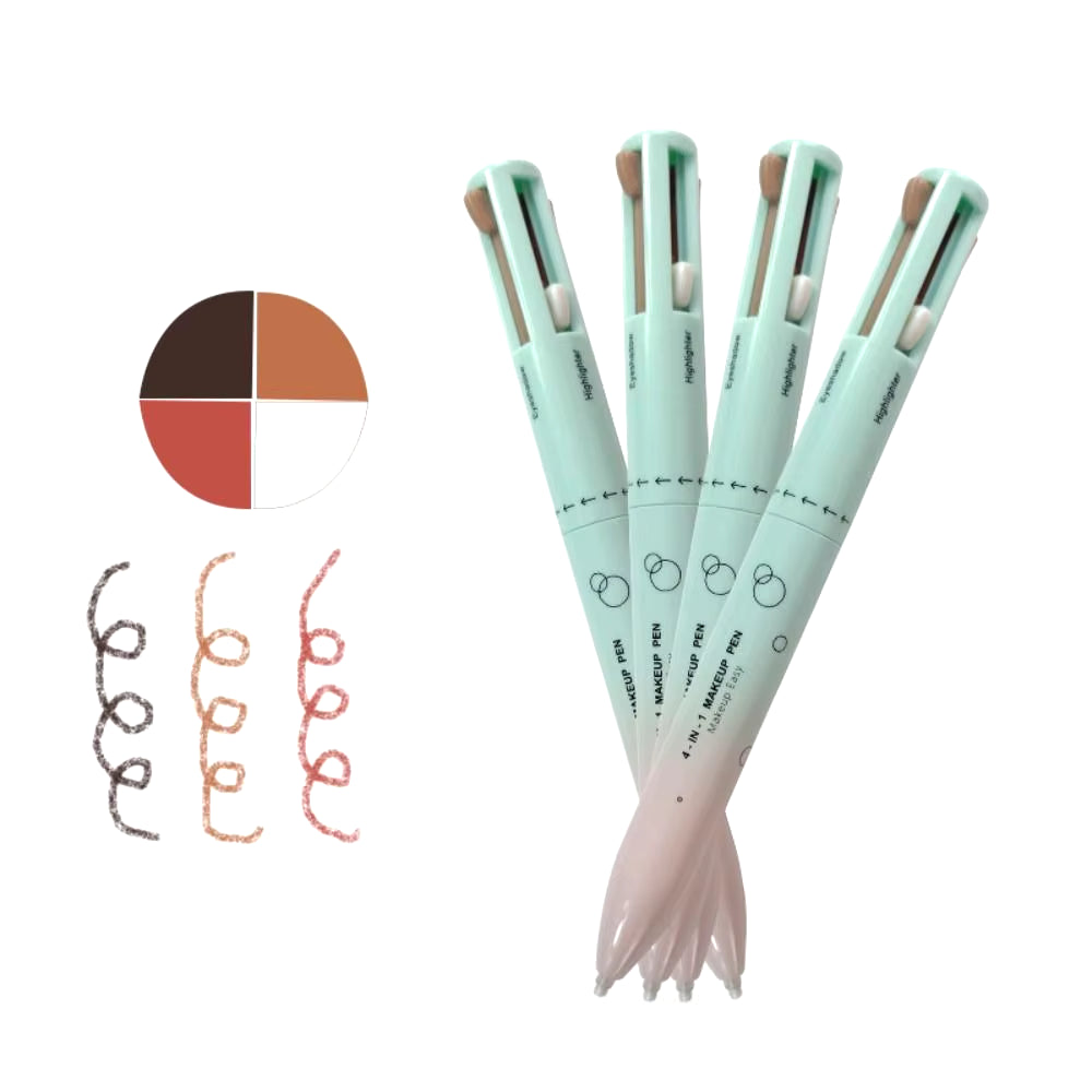 New 4 in 1 Women Makeup Eyeliner Cosmetics Multi-Effect Beauty Eyebrow Enhancers Waterproof Long Lasting Lying Silkworm Pen Tool