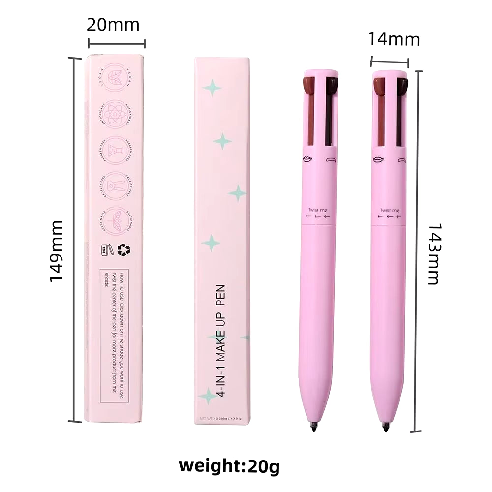 New 4 in 1 Women Makeup Eyeliner Cosmetics Multi-Effect Beauty Eyebrow Enhancers Waterproof Long Lasting Lying Silkworm Pen Tool