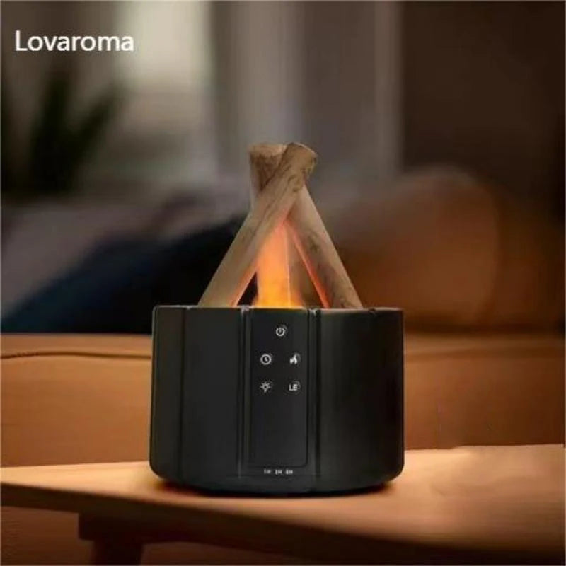 H9 Remote Control USB Air Humidifier Aroma Diffuser Difusor Ultrasonic Bonfire Flame Light Lamp Essential Oil Fragrance Perfume