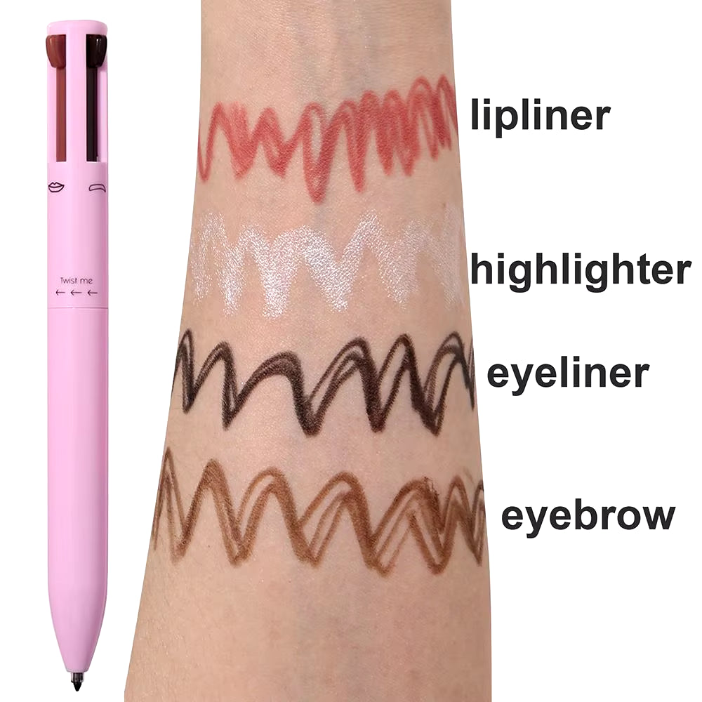 New 4 in 1 Women Makeup Eyeliner Cosmetics Multi-Effect Beauty Eyebrow Enhancers Waterproof Long Lasting Lying Silkworm Pen Tool