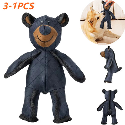 Unbreakable Extreme Bear Toy for Dogs Chewer Indestructible Plush Dog Squeaking Toy Durable Tough Heavy-Duty Chew Dog Toys