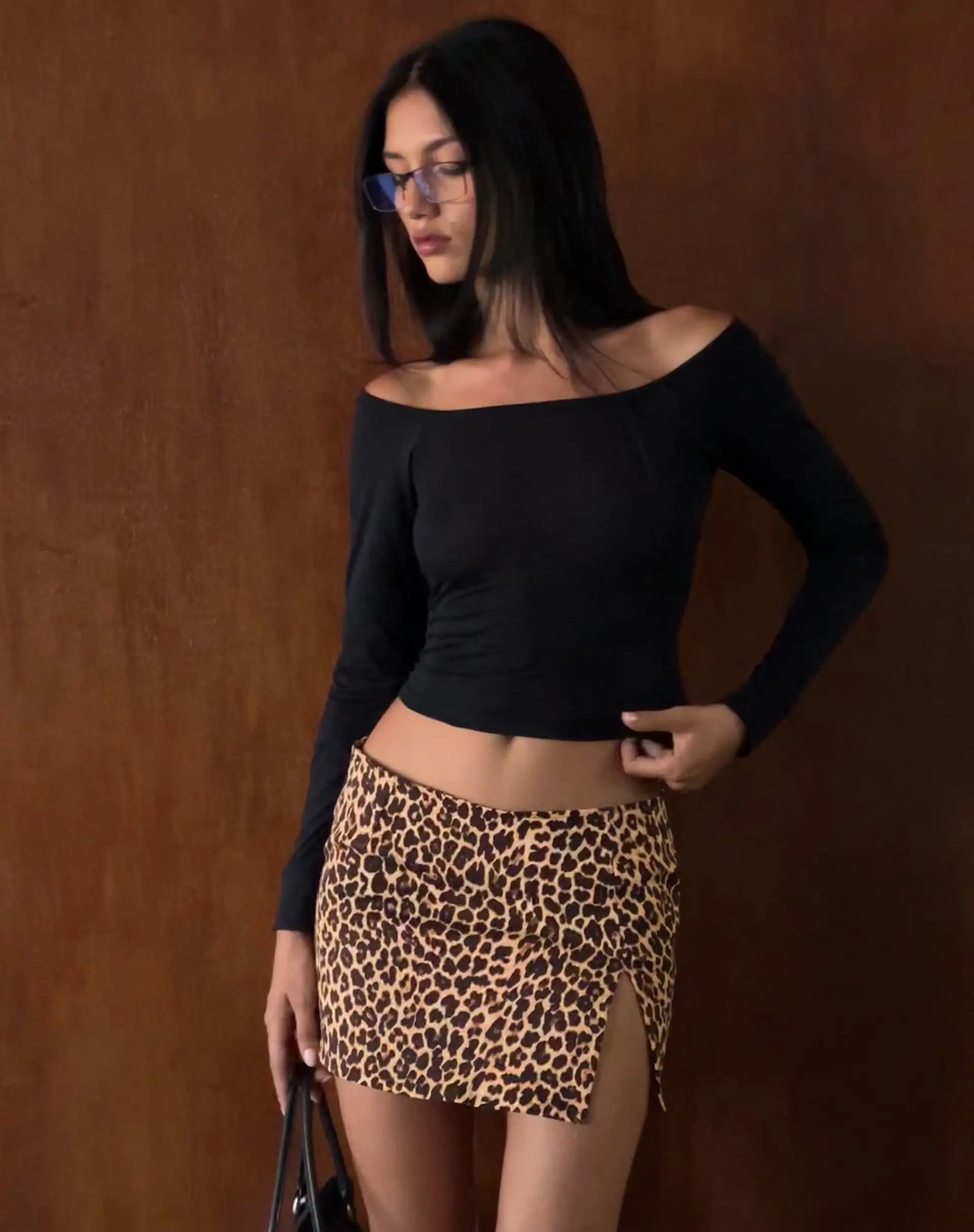 Ladie Skirt Fashion Leopard Printed Skirt Sexy Vintage Punk Low-Waisted Pencil Bodycon Hip Skirts Bottom Y2K Streetwear Hot Girl