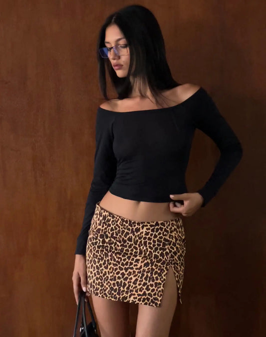 Ladie Skirt Fashion Leopard Printed Skirt Sexy Vintage Punk Low-Waisted Pencil Bodycon Hip Skirts Bottom Y2K Streetwear Hot Girl