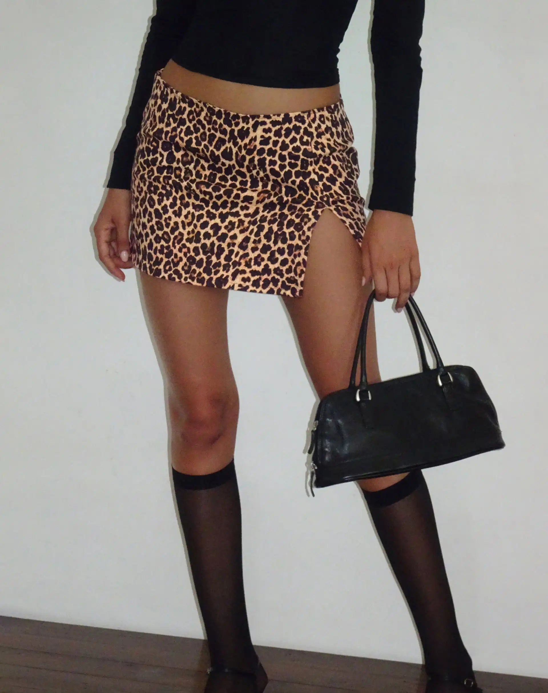 Ladie Skirt Fashion Leopard Printed Skirt Sexy Vintage Punk Low-Waisted Pencil Bodycon Hip Skirts Bottom Y2K Streetwear Hot Girl