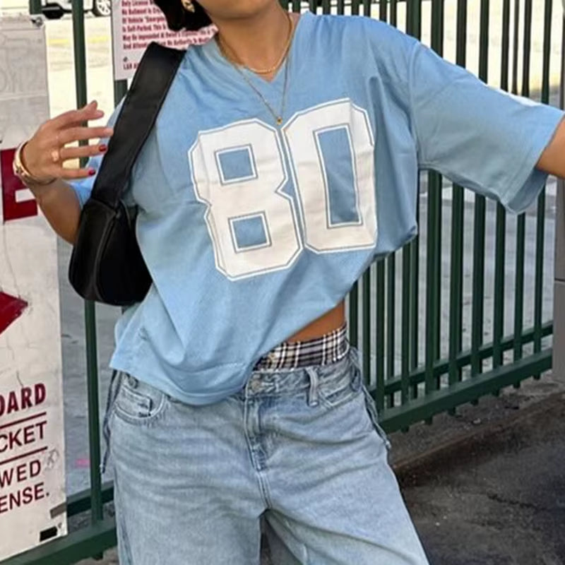 Casual Digital Printed Loose Women Tops Sporty Chic Soft Summer T Shirt Streetwear Pink Girls Tee Shirts Outfits New